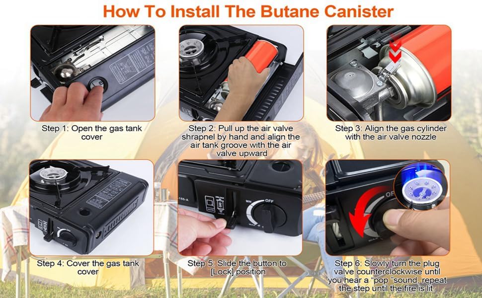 Portable Camping Gas Stove With Hard Carry Case