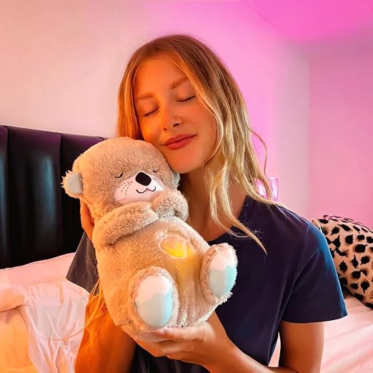 Soothing Breathing Teddy Bear with Glowing Light | Soft Interactive Plush Toy for Kids & Nursery Decor (25 cm)