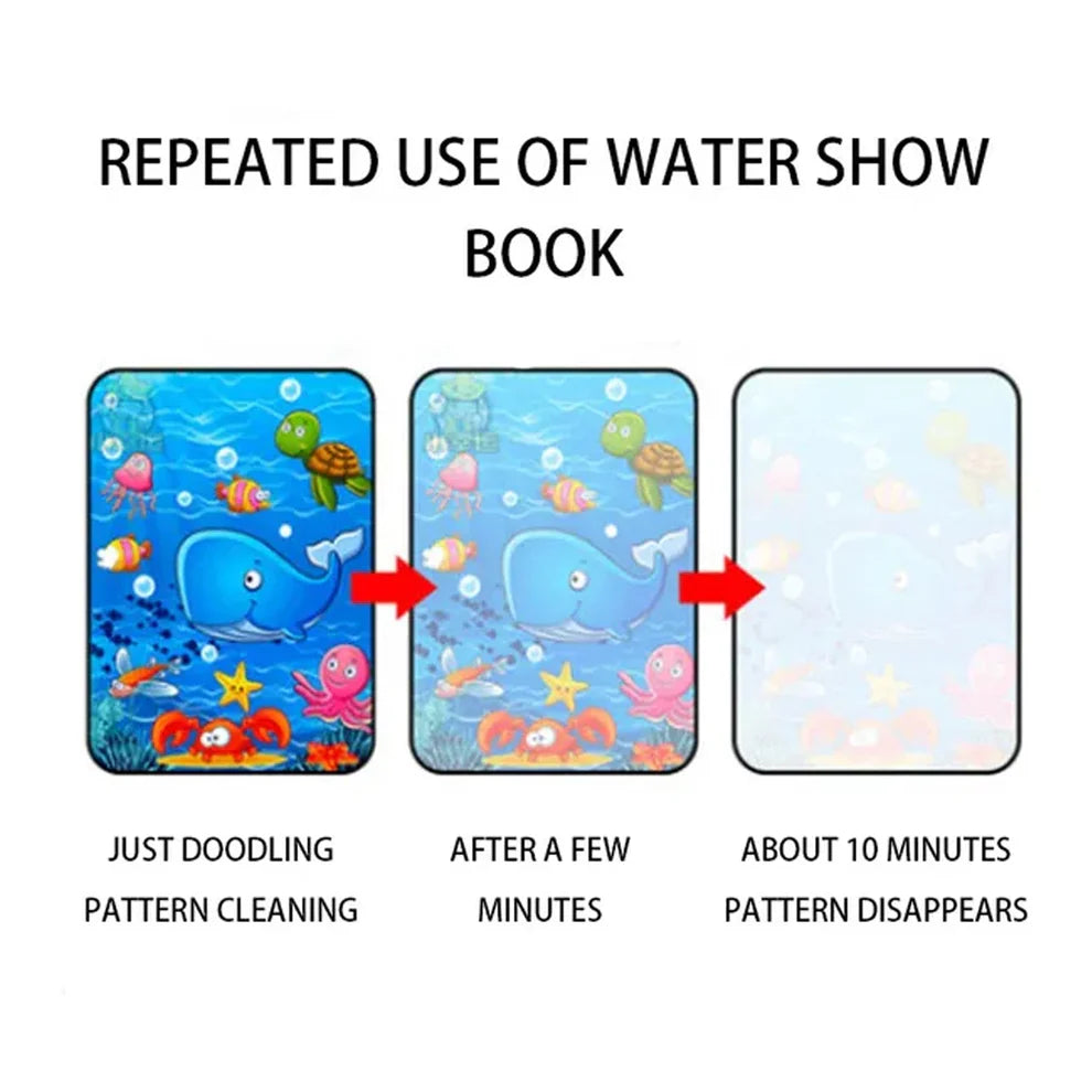 Water Coloring Book |Mess-Free Colouring Book|Reusable Notepad with Magical Pen| Educational Doodle Book for Kids, Return Gifts for Birthdays, Kids, Boys, Girls